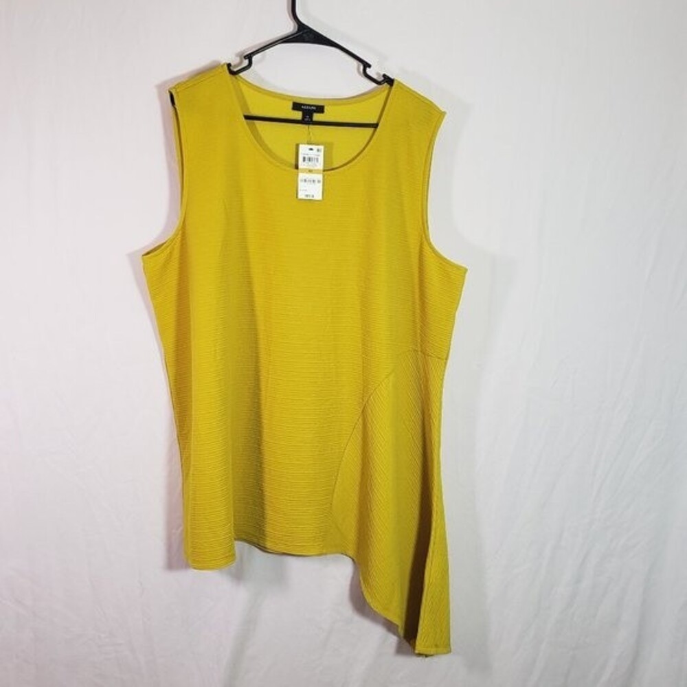 Alfani Womens Plus Asymmetrical Ribbed Pullover Top (AG) - Picture 2 of 7